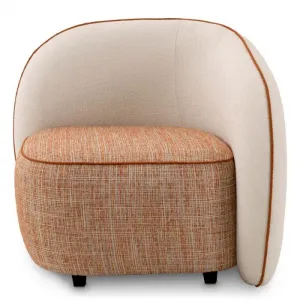 Luxury Armchair Cream / Terracotta 90 cm - Living Room & Hotel Furniture - Luxury Furniture Front View by Luxury Group International