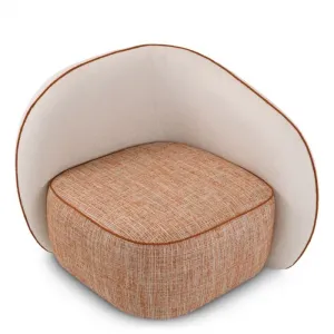 Luxury Armchair Cream / Terracotta 90 cm - Living Room & Hotel Furniture - Luxury Furniture Front View by Luxury Group International
