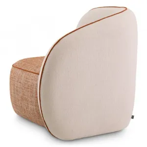 Luxury Armchair Cream / Terracotta 90 cm - Living Room & Hotel Furniture - Luxury Furniture Side View by Luxury Group International