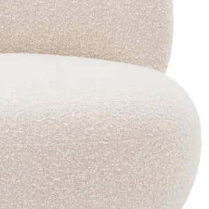 Luxury Swivel Armchair White / Brass 87 x 102 x H. 85 cm - Living Room & Hotel Furniture Detail View by Luxury Group International