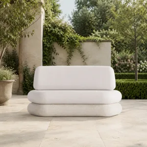 Luxury Armless Outdoor Lounge Sofa with Solid Concrete Base - Luxury Hotel Furniture Lifestyle View by Luxury Group International