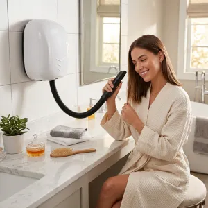 Luxury Automatic Hotel Hair Dryer with High-Speed Eco Jet Technology & Anti-Vandal Cover Lifestyle View by Luxury Group International