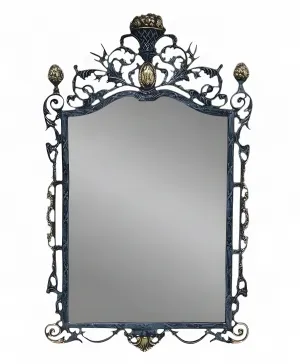 Luxury Baroque Bronze Crown Wall Mirror with Foliate Scrollwork - Baroque Mirrors by Luxury Group International