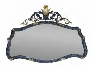 Luxury Baroque Bronze Serpentine Wall Mirror with Foliate Crest - Baroque Mirrors by Luxury Group International