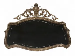 Luxury Baroque Bronze Serpentine Wall Mirror with Foliate Crest - Baroque Mirrors by Luxury Group International