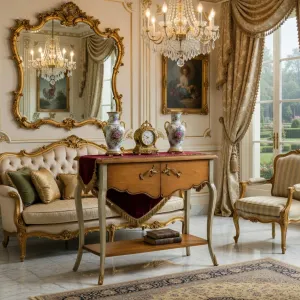 Luxus Barock-Konsole mit Doppeltür-Aufbewahrung und unterem Ablagefach Lifestyle-Ansicht von Luxury Group International