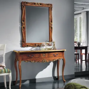 Luxury Baroque Console Table with Dual Drawer Storage & Gold Accent Detailing Lifestyle View by Luxury Group International