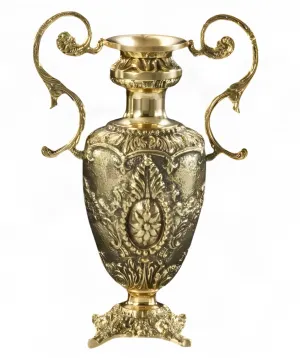 Luxus Barock Bronzevase mit zwei Griffen, verziertem Relief & geschwungenen Griffen – Luxusvasen von Luxury Group International