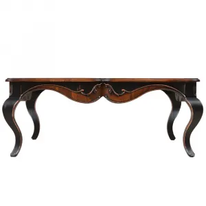 Luxury Baroque Wooden Coffee Table with Scalloped Apron and Cabriole Legs - Luxury Coffee Table Front View by Luxury Group International