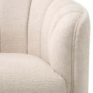 Luxury Beige Curved Armchair 87 cm - Living Room & Hotel Furniture - Luxury Furniture Detail View by Luxury Group International