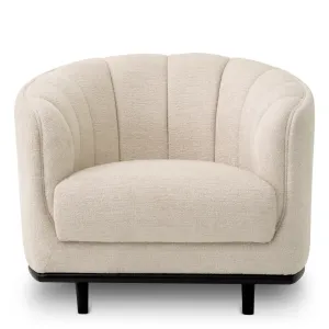 Luxury Beige Curved Armchair 87 cm - Living Room & Hotel Furniture - Luxury Furniture Front View by Luxury Group International