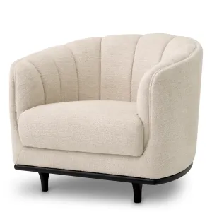 Luxury Beige Curved Armchair 87 cm - Living Room & Hotel Furniture - Luxury Furniture Front View by Luxury Group International