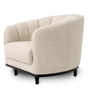 Luxury Beige Curved Armchair 87 cm - Living Room & Hotel Furniture - Luxury Furniture Side View by Luxury Group International