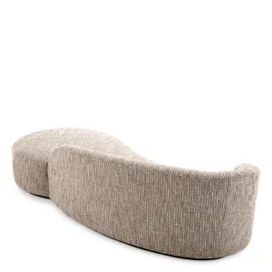 Divano Chaise Curvo Beige di Lusso con Design Scultoreo Imbottito - Mobili di Lusso per Hotel Vista posteriore di Luxury Group International