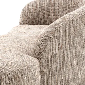 Divano Chaise Curvo Beige di Lusso con Design Scultoreo Imbottito - Mobili di Lusso per Hotel Vista dettaglio di Luxury Group International