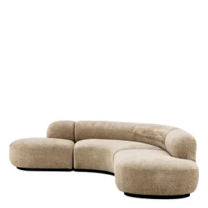 Luxury Beige Curved Large Modular Sectional Sofa - Luxury Hotel Furniture Front View by Luxury Group International