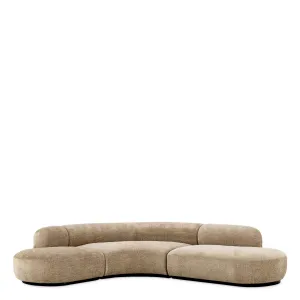 Luxury Beige Curved Large Modular Sectional Sofa - Luxury Hotel Furniture Front View by Luxury Group International