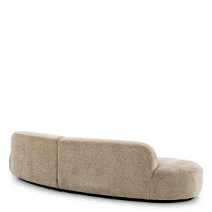 Luxury Beige Curved Modular Sofa with Sculptural Form - Luxury Hotel Furniture Back View by Luxury Group International