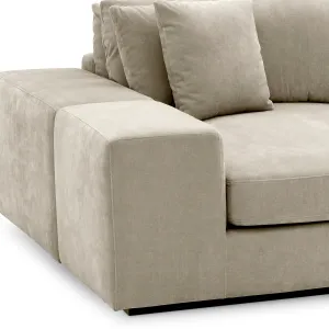 Luxury Beige L-Shaped Sectional Sofa with Chaise Lounge - Luxury Hotel Furniture Detail View by Luxury Group International