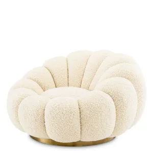 Luxury Beige Modern Round Chair 112 cm - Luxury Living Room & Hotel Furniture Front View by Luxury Group International