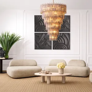 Sofá Modular Curvo Beige de Lujo con Cojines Traseros Esculturales - Mobiliario de Hotel de Lujo Vista lifestyle por Luxury Group International