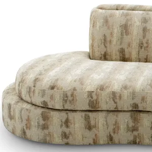 Luxus Beige Gemustertes Geschwungenes Modulares Sofa für Designer-Wohnzimmerkomfort Detailansicht von Luxury Group International