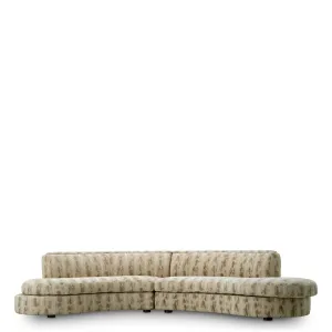 Luxus Beige Gemustertes Geschwungenes Modulares Sofa für Designer-Wohnzimmerkomfort Vorderansicht von Luxury Group International
