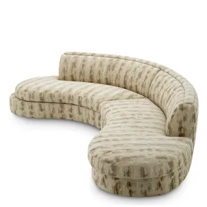 Luxus Beige Gemustertes Geschwungenes Modulares Sofa für Designer-Wohnzimmerkomfort Seitenansicht von Luxury Group International