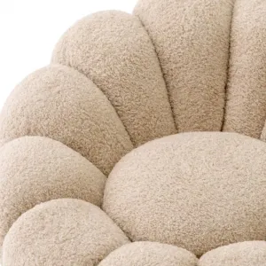 Luxury Beige Round Armchair 112 cm - Living Room & Hotel Furniture - Luxury Furniture Detail View by Luxury Group International