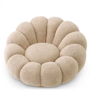 Luxury Beige Round Armchair 112 cm - Living Room & Hotel Furniture - Luxury Furniture Front View by Luxury Group International