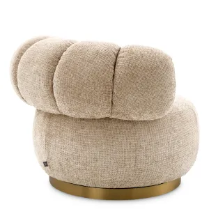 Luxus Beiger Runder Sessel 93 cm – Wohnzimmer- & Hotelausstattung – Luxusmöbel Rückansicht von Luxury Group International
