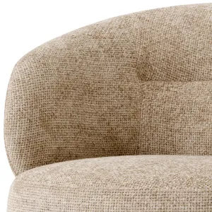 Luxury Beige Upholstered Armchair 93 cm - Living Room & Hotel Furniture Detail View by Luxury Group International