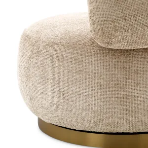 Luxus Beiger Runder Sessel 93 cm – Wohnzimmer- & Hotelausstattung – Luxusmöbel Detailansicht von Luxury Group International
