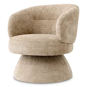 Luxury Beige Upholstered Armchair 93 cm - Living Room & Hotel Furniture Front View by Luxury Group International