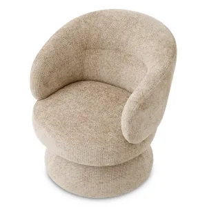Luxury Beige Upholstered Armchair 93 cm - Living Room & Hotel Furniture Front View by Luxury Group International