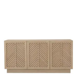 Credenza di lusso beige con ante a pannelli a zig-zag – 165 cm - Arredamento di lusso per hotel Vista frontale di Luxury Group International