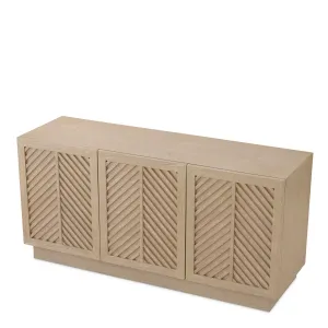 Credenza di lusso beige con ante a pannelli a zig-zag – 165 cm - Arredamento di lusso per hotel Vista frontale di Luxury Group International
