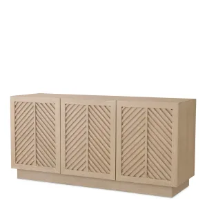 Credenza di lusso beige con ante a pannelli a zig-zag – 165 cm - Arredamento di lusso per hotel Vista frontale di Luxury Group International