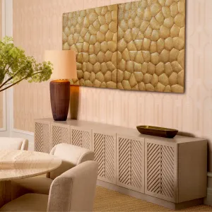 Credenza di lusso beige con ante a pannelli a zig-zag – 165 cm - Arredamento di lusso per hotel Vista lifestyle di Luxury Group International