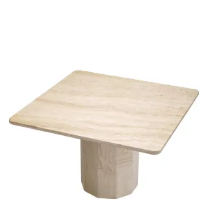 Luxus Beiger Quadratischer Steinesstisch 120 cm – Esszimmer- & Hotelausstattung Draufsicht von Luxury Group International
