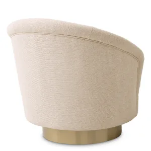 Luxury Beige Swivel Lounge Chair 84 cm - Living Room & Hotel Furniture - Luxury Furniture Back View by Luxury Group International