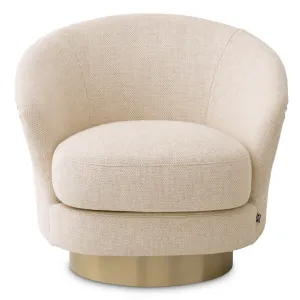 Luxury Beige Swivel Lounge Chair 84 cm - Living Room & Hotel Furniture - Luxury Furniture Front View by Luxury Group International
