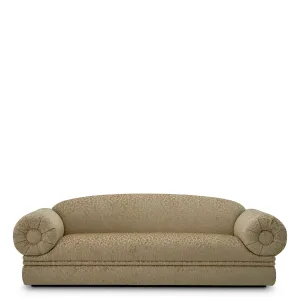 Luxus Beige Texturiertes Geschwungenes Sofa für Designer-Wohnzimmer Vorderansicht von Luxury Group International