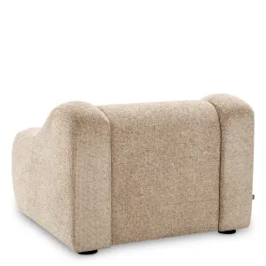Luxury Beige Textured Fabric Sculptural Lounge Armchair - Luxury Hotel Furniture Back View by Luxury Group International