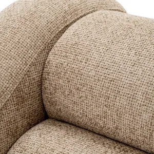 Luxury Beige Textured Fabric Sculptural Lounge Armchair - Luxury Hotel Furniture Detail View by Luxury Group International