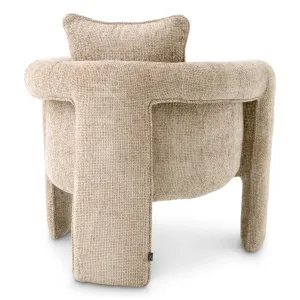 Sillón Tapizado de Lujo Beige Texturizado con Estructura Escultural - Mobiliario de Hotel de Lujo Vista trasera por Luxury Group International