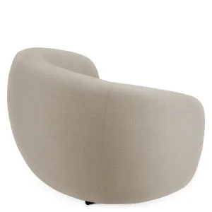 Luxuriöser beiger Polstersessel mit geschwungener, umlaufender Rückenlehne – 100 cm – Luxus-Hotelmöbel Rückansicht von Luxury Group International
