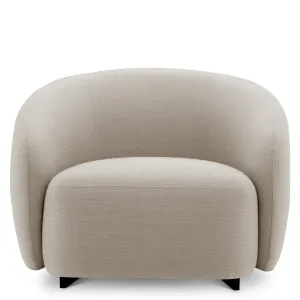 Luxuriöser beiger Polstersessel mit geschwungener, umlaufender Rückenlehne – 100 cm – Luxus-Hotelmöbel Vorderansicht von Luxury Group International