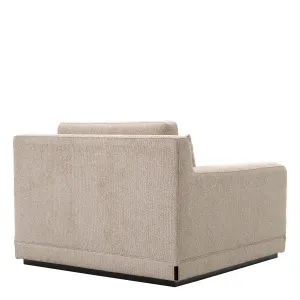 Luxury Beige Upholstered Armchair with Loose Back Cushion – 100 cm - Luxury Hotel Furniture Back View by Luxury Group International