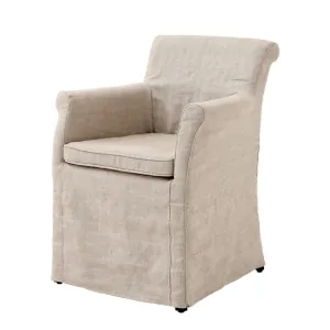Poltrona da Pranzo Imbottita Beige di Lusso con Copertura Su Misura - Mobili di Lusso per Hotel Vista frontale di Luxury Group International